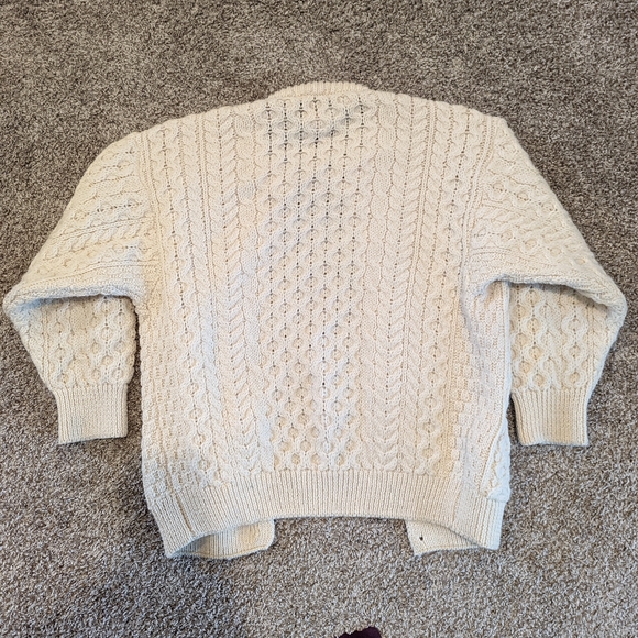 Aran Wool Cardigan Sweater - Picture 7 of 8
